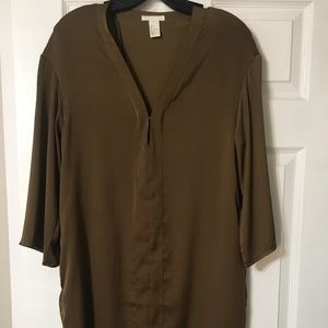 H&M Olive Green Shift Dress with Pockets